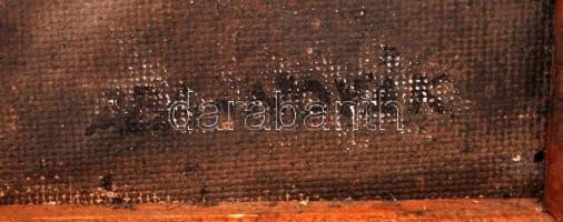 Aba jelzéssel: Fejek, olaj, vászon, fa keretben, 53,5×37,5 cm