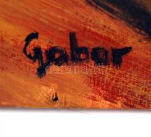 Gabor jelzéssel: Épülő szocializmus, olaj, fa, sérült, 90×69,5 cm