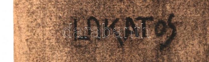 Lakatos jelzéssel: Csendélet felmosóvödörrel és tállal, ceruza, papír, 39,5×61,5 cm