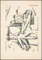 Molnár C. Pál (1894-1981): Ébredés, kis szériás ofszet-karton, 30x21 cm