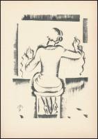 Molnár C. Pál (1894-1981): Telefonközpont, kis szériás ofszet-karton, 30x21 cm