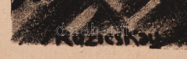 Ruzicskay György (1896-1993): Algrafia, papír, jelzett az algrafián, 24,5×18,5 cm