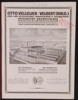 cca 1910-1930 Otto Velleuer/Velbert Eisen- und Metallgiesserei, Bronzewaren u. Schlossfabrik zár, lakat és egyéb termékeket tartalmazó képekkel illusztrált katalógus, 54p / cca 1910-1930 Otto Velleuer/Velbert Eisen- und Metallgiesserei, Bronzewaren u. Schlossfabrik catalogue, 54p