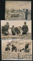 cca 1951-1961 "A koreai nép harcát több termeléssel segítjük!" sztálinvárosi építkezésekről készült propagandafotók, 4 db, 11x8 cm és 13x8 cm
