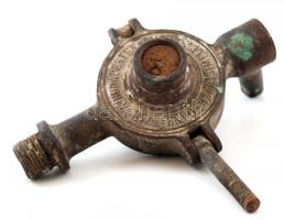 "Szabadalmazott Simplex szűrő - Ganz és társa Budapesten" feliratú fém szűrőszerkezet