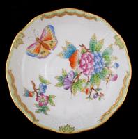 Herendi Viktória mintás teás csésze és alj, kézzel festett, jelzett, hibátlan