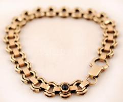 14 K arany (Au) karlánc szintetikus kővel / 14 C gold bravelet 24g