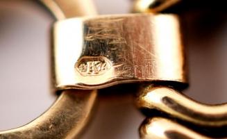 14 K arany (Au) karlánc szintetikus kővel / 14 C gold bravelet 24g