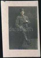 cca 191 Közlegény karddal, kitüntetéssel, fotólap