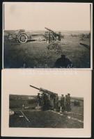cca 1930 Folyamőr katonák ágyúval gyakorlatoznak / Sweetwater fleet soldiers 2 photos 16x12 cm