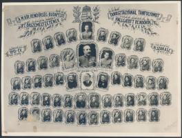 1943 A m. kir. Rendőrség budapesti őrszemélyzetének tanfolyamot halogatottak tablója 16x24 cm