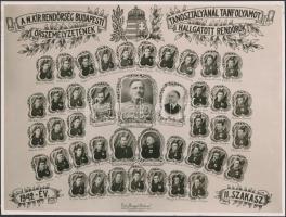 19442 A m. kir. Rendőrség budapesti őrszemélyzetének tanfolyamot halogatottak tablója 16x24 cm