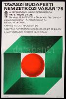 1975 Tavaszi Budapesti Nemzetközi Vásár '75 offset plakát, hajtogatva, 40x26cm