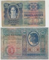 1902. 1000K piros "MAGYARORSZÁG" körbélyegzővel + 1912. 100K + 1913. 20K mindhárom "Torontál Vármegye Józseffalva Község 1910" felülbélyegzéssel T:III,III-