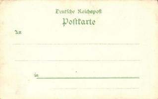 Wroclaw, Breslau; Lessingbrücke, Schweidnitzer Strasse, Dom, Sieges-Denkmal; floral litho (EB)