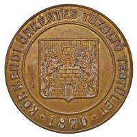 1870. "Körmendi Önkéntes Tűzoltó Testület" aranyozott Br jelvény (64mm) T:2-