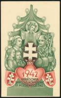 1942 Honvédkarácsony, illusztrált felhívás a honvédek és hozzátartozóik megsegítésére. /  1942 Illustrated Christmas call for supporting the Hungarian soldiers and their relatives.