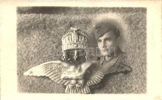 WWI German military pilot, badge, photo