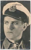 Német tengeralattjáró kapitány fotólap, körbevágott, 13x8cm/ German submarine captain photos page, recut size, 13x8cm