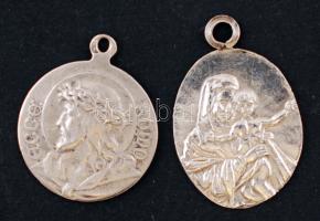 Két ezüst (Ag) szentkép medál / Silver Holy medals
