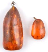 Borostyán medálok, 2db, 6cm, ill., 2,5cm