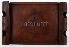 Dekoratív marhabőr tálaló tálca, 30,5×ˇ0 cm