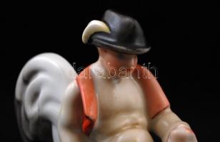 Herendi Kakas Marci, kézzel festett, jelzett, hibátlan, m:14 cm, h:17 cm