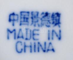 2 db kínai porcelán rizses tálka, hozzá tartozó kanállal (2 db), levonóképes, jelzett, d: 11,5 cm