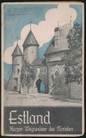 1929 Estland Kurzer Wegweiser des Turisten. Verlag des Tallin, 1929, Estnischen Turisten- Vereins térképpel