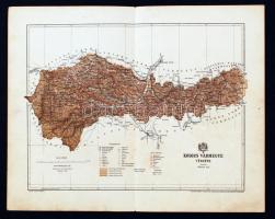 1897 Vármegye térkép tétel: Posner Károly metszése és nyomása, "Pallas Nagy Lexikona", tel...