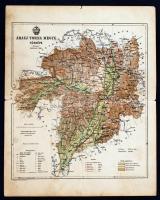 1897 Vármegye térkép tétel: Posner Károly metszése és nyomása, "Pallas Nagy Lexikona", tel...