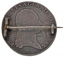 Osztrák Németalföld 1797C 1/2 Koronatallér Ag "II. Ferenc" Prága, kitűzővé alakítva, fém t...