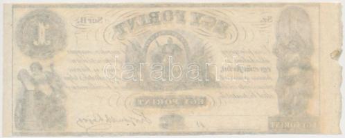 1852. 1Ft "Kossuth bankó" kitöltetlen "B", ívszéllel T:I 
Hungary 1852. 1 Forint...