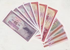 Fehéroroszország 2000. 5R (3x) sorszámkövetők + Jugoszlávia 1974. 20D (2x) sorszámkövetők + 1978. 20D (2x) sorszámkövetők + 1981. 100D (3x) sorszámkövetők T:I,I- Belarus 2000. 5 Rubles (3x) sequential serials + Yugoslavia 1974. 20 Dinara (2x) sequential serials + 1978. 20 Dinara (2x) sequential serials + 1981. 100 Dinara (3x) sequential serials C:UNC,AU