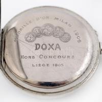 Doxa Anti Magnetique zsebóra, Milánó 1906, fém, működő, számlapon apró hajszálrepedéssel  d:7cm