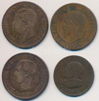 Vegyes: Olasz Államok / Pápai Állam 1866R 1S Cu "IX. Pius" + Franciaország / II. Császárság 1862K 10c Br "III. Napóleon" + Olaszország 1867H 10c Cu "II. Viktor Emánuel" + Görögország 1869BB 10l Cu "I. György" T:3,3- Mixed: Italian States / Papal States 1866R 1 Soldo Cu "Pius IX" + France / Second Empire 1862K 10 Centimes Br "Napoleon III" + Italy 1867H 10 Centesimi Cu "Vittorio Emanuele II" + Greece 1869BB 10 LEpta Cu "George I" C:F,VG