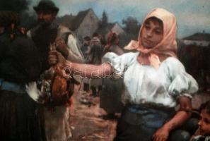 Aranyozott fa képkeret, sérült, belső méret: 57×43 cm, külső: 71×56 cm