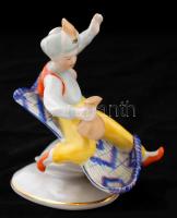 Hollóházi kézzel festett porcelán Aladdin, hibátlan, jelzett, m: 13 cm