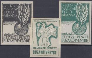 1943 Helyezze pénzét Búzakötvénybe propaganda bélyeg sor