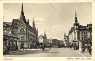 Kolozsvár, Horthy Miklós út, gyógyszertár, fodrász üzlet / street, pharmacy, hairdresser