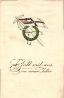 'Gott mit uns im neuen Hahre' flag, Emb. (EK)