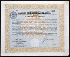 Budapest 1941. "4%-kal kamatozó állami nyereménykölcsön - államadóssági kötvény" 200P-ről ...