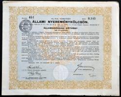 Budapest 1941. "4%-kal kamatozó állami nyereménykölcsön - államadóssági kötvény" 200P-ről ...