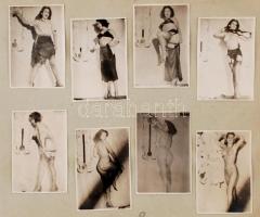 cca 1940 A helyzet fokozódik. Erotikus fotó sorozat 8 fotó / The heat is rising erotic photo series 6x9 cm