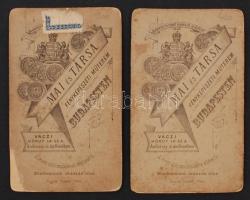 cca 1900 Mai Manó 2 db keményhátú fotó 7x11 cm