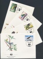 WWF Birds set 4 FDC, WWF madarak sor 4 FDC