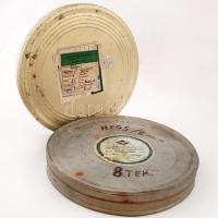 Régi ORWO filmdoboz, fém, 2db, d:28cm