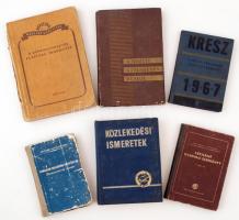 Közlekedéssel kapcsolatos könyvek: KRESZ, technikai zsebkönyv, viseltes állapotban, 6db