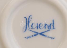 Herendi virág mintás fogpiszkáló tartó, kézzel festett, kopott, jelzett, m:6 cm