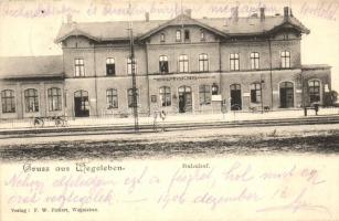 Wegeleben, Bahnhof; Verlag F. W. Pickert / railway station